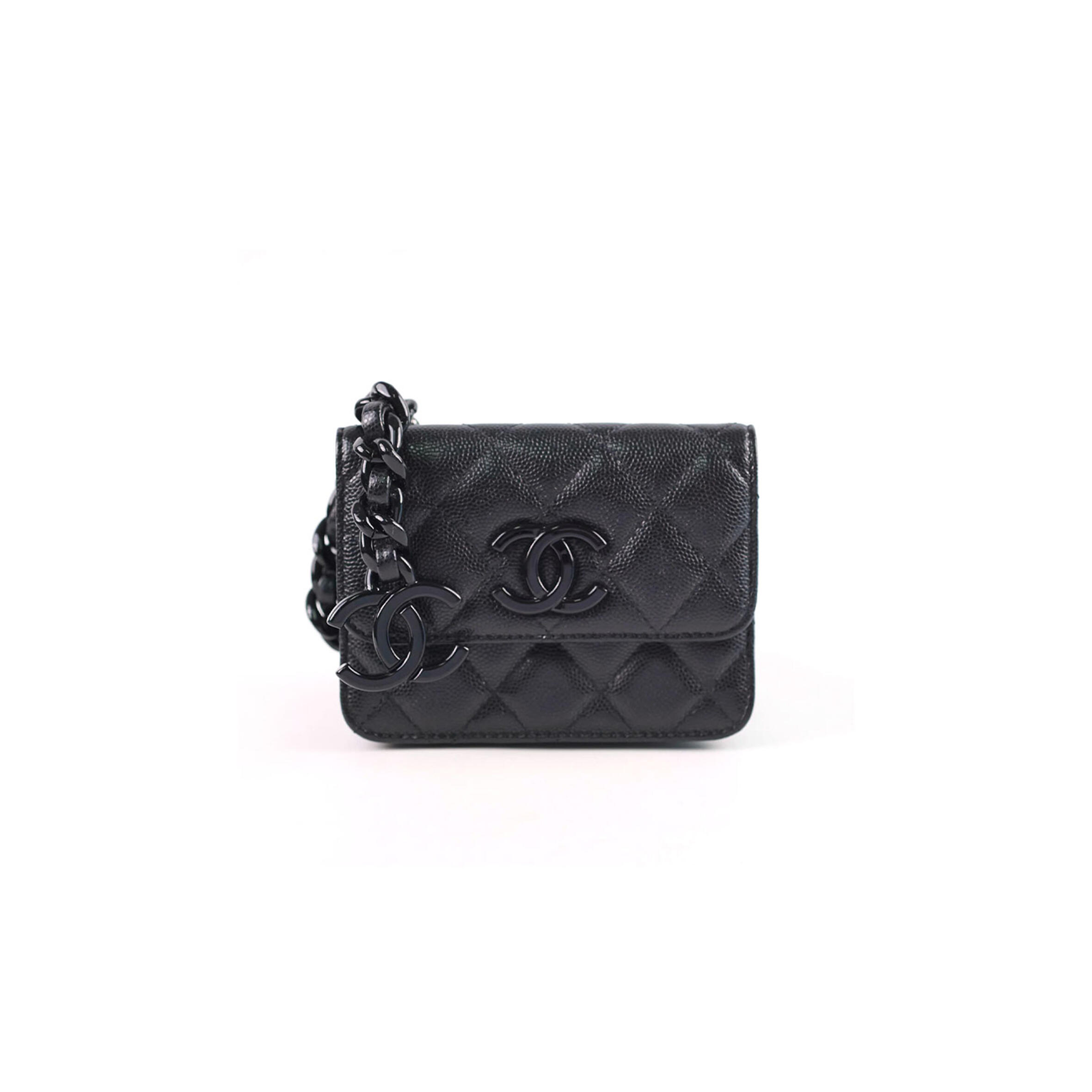 Ch**el my everything flap card holder quilted caviar belt bag (12*9*2cm)
